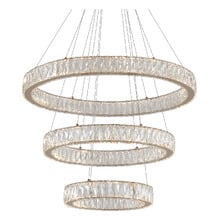 Wesar Iron & Crystal LED 3 Light Pendant